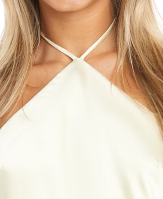 Juniors' Halter-Neck Slip Dress