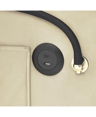 Convertible Pull Out Sofa Bed, Modern Single Recliner with Adjustable Back, USB Port, Ashtray and Rotating Phone Stand for Home Living Room