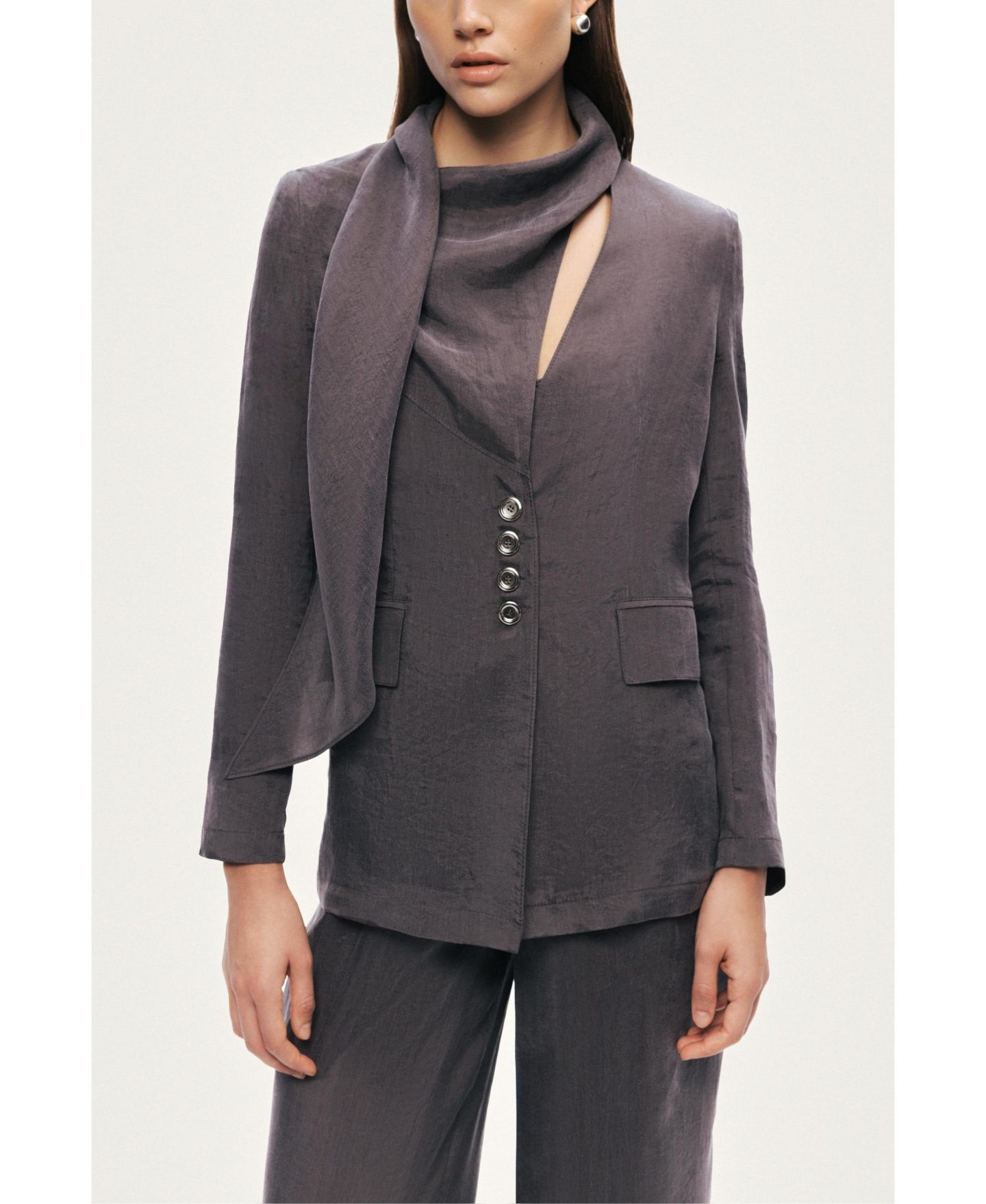 Женская куртка NOCTURNE Asymmetrical Draped Tailored — фото 1