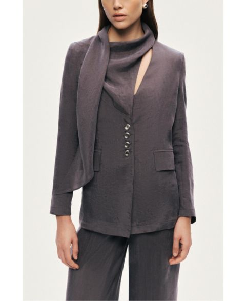 Женские куртки NOCTURNE Women's Asymmetrical Draped Tailored Jacket