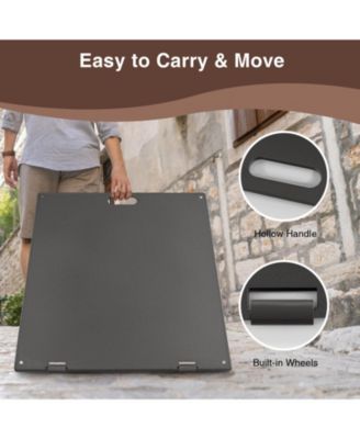 24 in Square Weighted Patio Umbrella Base, 50 lbs Steel with Wheels