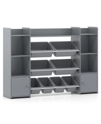 56 in Large Toy Storage Organizer with 8 Removable Bins and Bookshelf