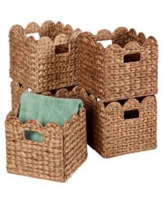 Scalloped in Hyacinth Storage Basket Set of 5