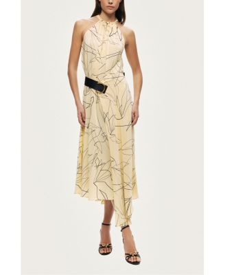 Women's Printed Halter Midi Dress