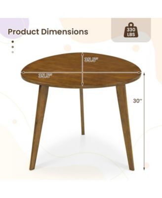 Farmhouse 35.5 in Round Dining Table in Rubber Wood for 4 People
