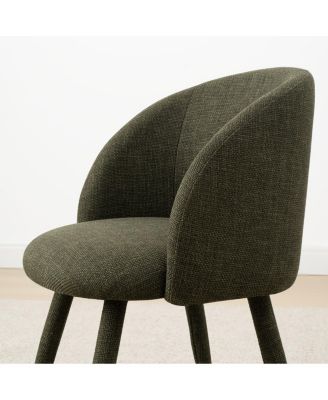  Set of 2 Fabric Upholstered Arm Dining Chairs with Metal Legs