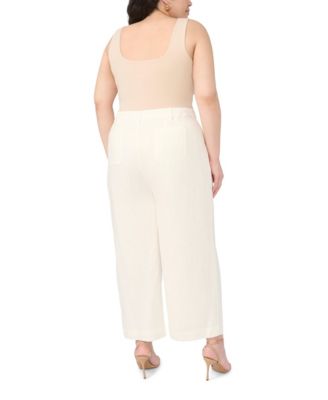 Plus Size Front Patch Pocket Ankle Length Pants
