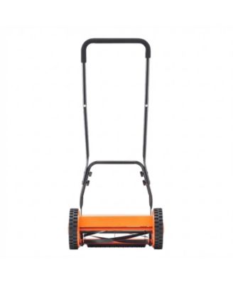 Push Reel Lawn Mower, 16 inch, 5 Blades, Manual Mower with Grass Catcher