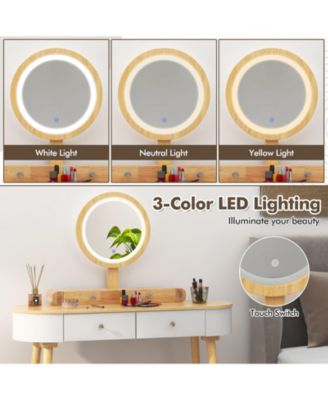 Makeup Vanity Table Set with LED Mirror and 3 Spacious Drawers