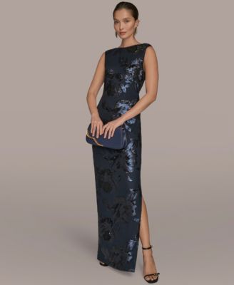 Women's Floral-Sequined Gown