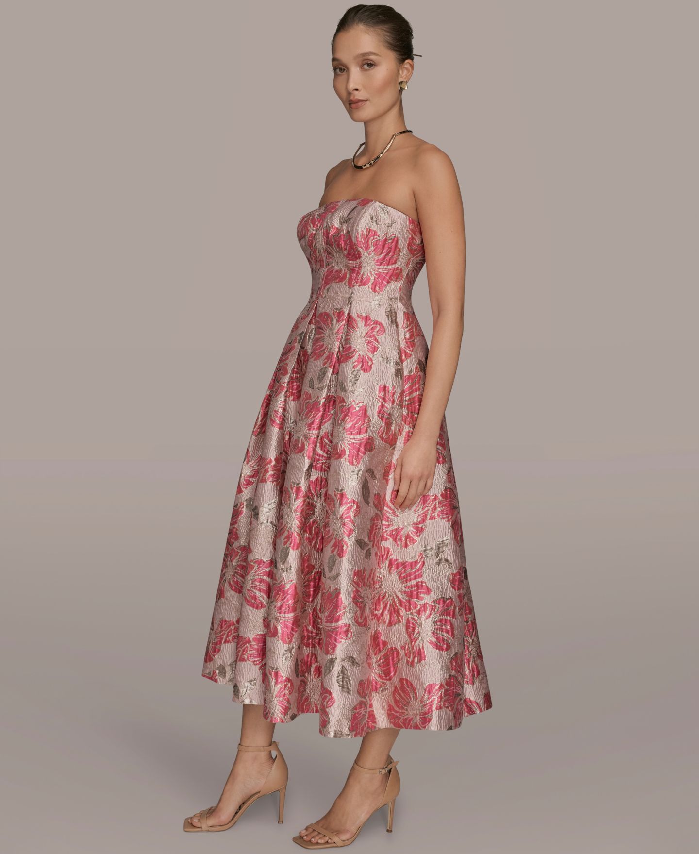 Женское платье Donna Karan New York Jacquard Strapless A-Line, цвет: Разноцветный — фото 2