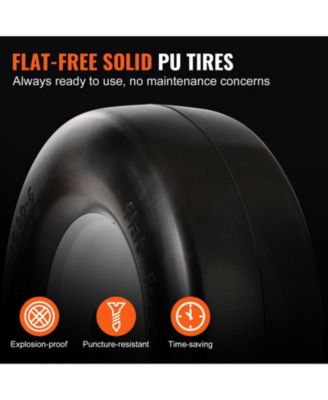 Lawn Mower Tires with Rim, 13x5-6", Tubeless, 2-Pack, Flat-Free PU Tires