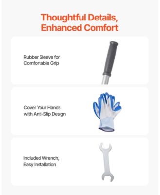 Lawn Leveling Rake, 30x10 in, Carbon Steel, Adjustable Height for Yard Use