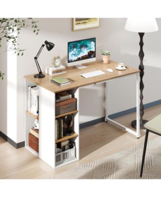 45 in Computer Desk with Five Storage Compartments and Metal Frame