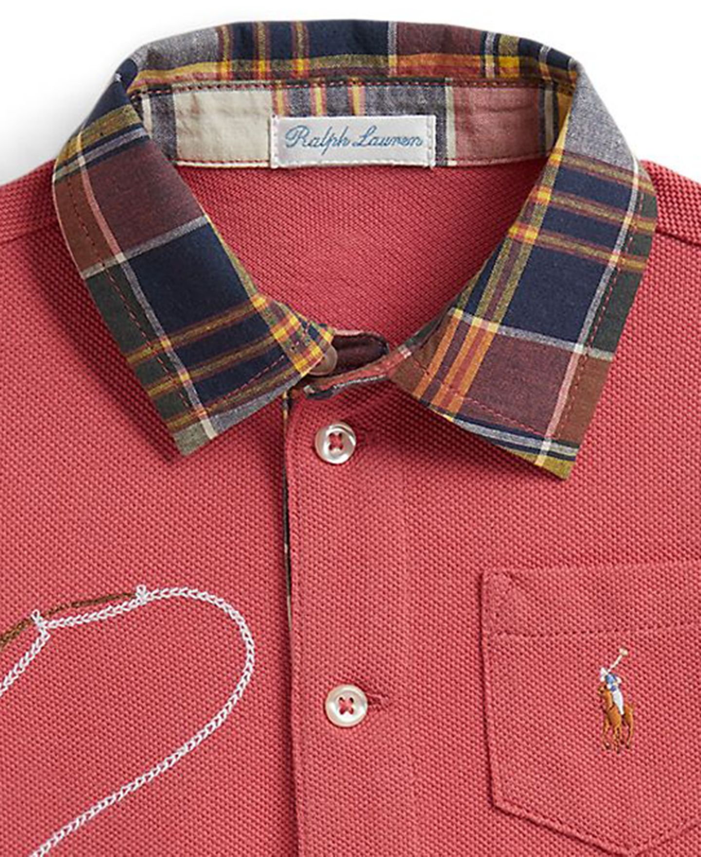 Детский комбинезон-поло Polo Ralph Lauren Fishing Pole, цвет: Ягодный — фото 3