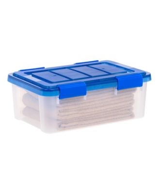 USA 6Pack 19 Quart WEATHERPRO Airtight Plastic Storage Bin with Lid and Seal and Secure Latching Buckles