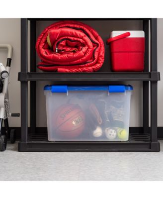 USA 3Pack 74qt WEATHERPRO Airtight Plastic Storage Bin with Lid and Seal and Secure Latching Buckles