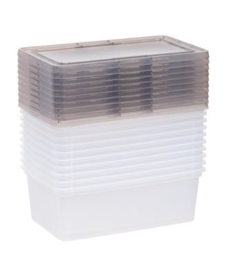 USA 6 Quart Snap Top Plastic Storage Box, 10 Pack