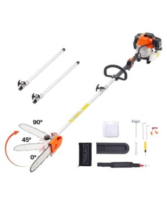 Gas Pole Saw, 43CC, 10" Cutting Bar, Extendable for Tree Trimming, Pruning
