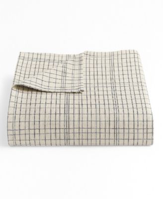 Dot Dash Plaid Yarn Dyed Cotton Blanket, King