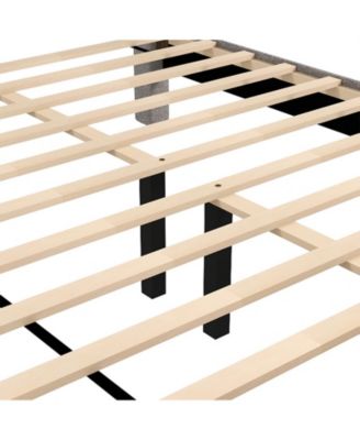 Queen Size Bed Frame with Storage Drawer and Vertical Channel Headboard