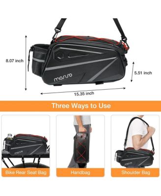 Bike Rear Rack Bag 14L Waterproof Trunk Bag with Shoulder Strap, EVA Cycling Storage Pouch for Commuting, Travel and Outdoor Use
