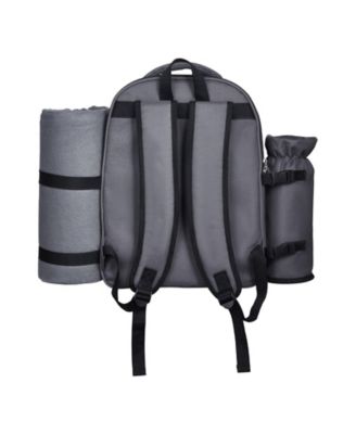 2-Person Picnic Backpack with Insulated Cooler, Blanket and Tableware Set