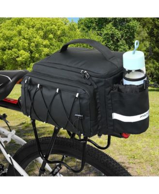 Bike Rack Trunk Bag, 10L Waterproof Bicycle Rear Seat Storage with Side Pockets, Rain Cover and Shoulder Strap for Commuting Travel Cycling