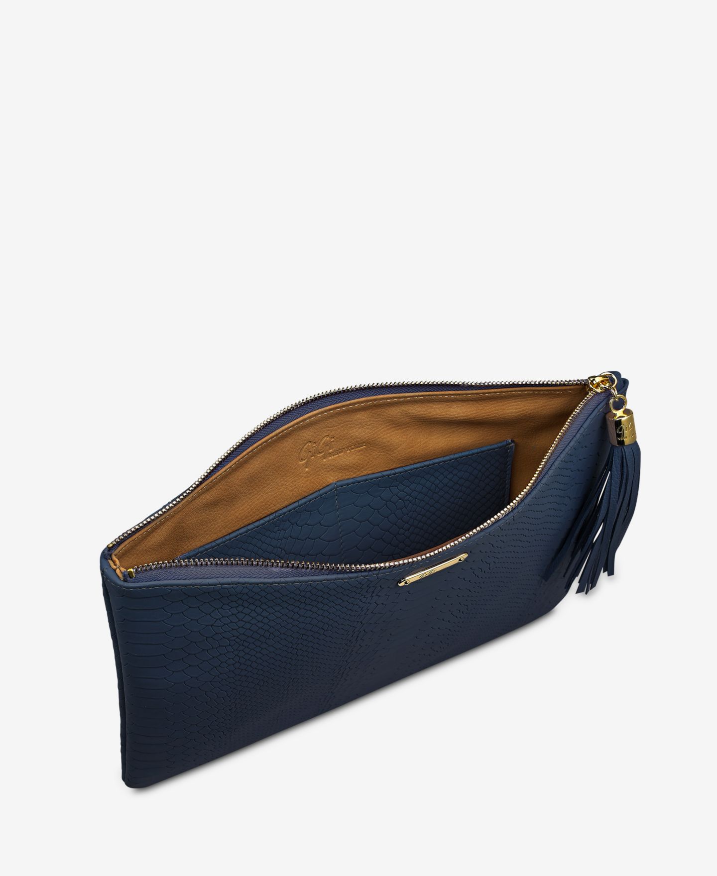 Женский клатч GiGi New York Uber Leather Clutch, цвет: Тёмно-синий — фото 2