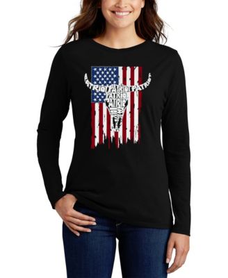 Women's Patriot Flag Word Art Flowy T-Shirt