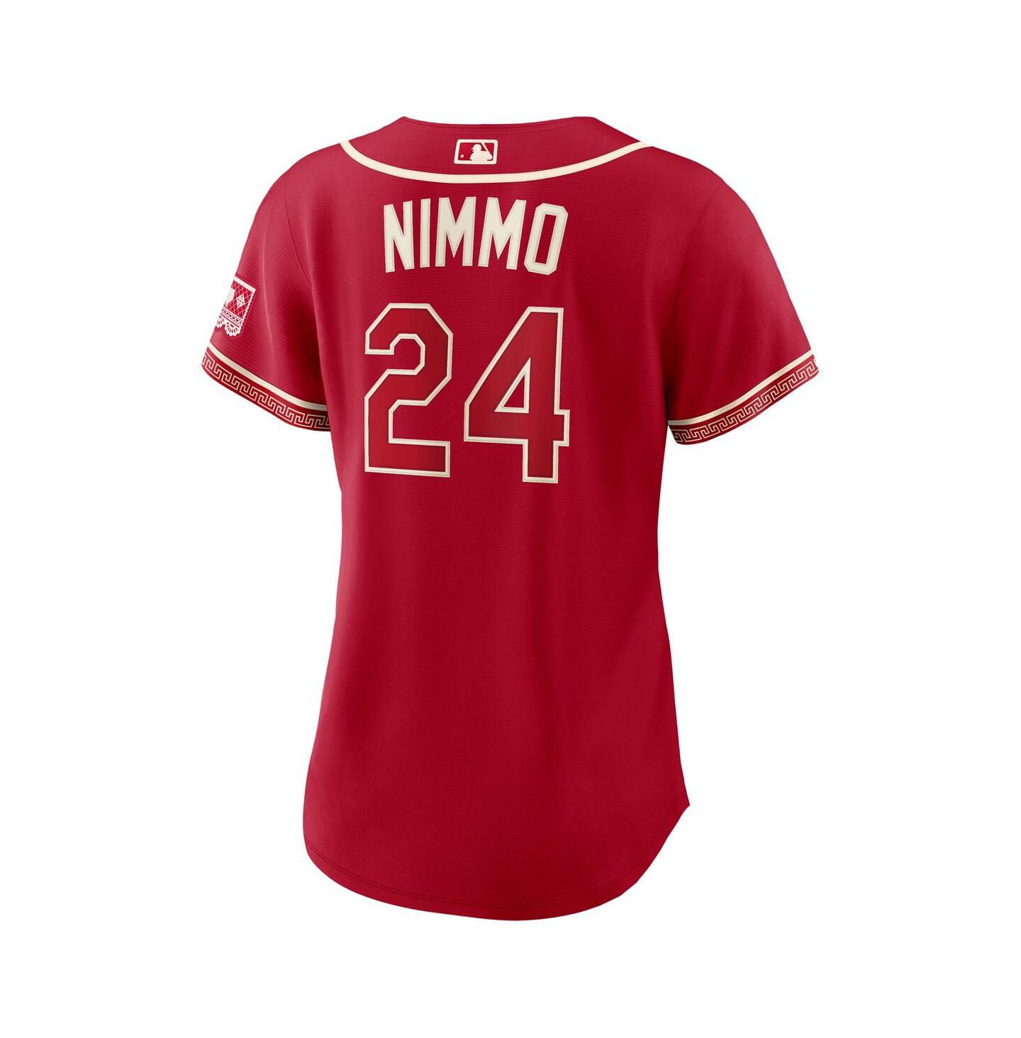 Женский топ Nike Brandon Nimmo Red Texas Rangers 2026 City Connect Stadium Jersey — фото 3