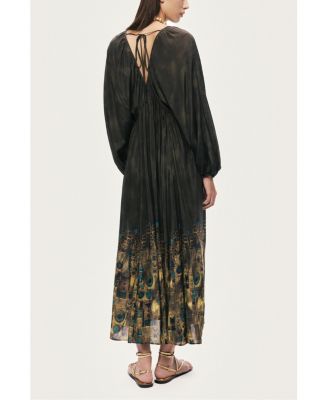 Women's Printed Long Sleeve Maxi Dress