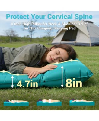 Camping Sleeping Pad Inflatable Mat Built-in Foot Pump Camping Outdoor Recreation Gear