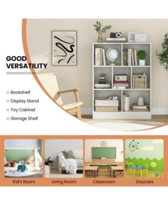 7-Section Freestanding Kids Bookshelf for Classroom, Daycare and Nursery