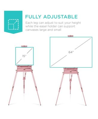 French Easel, 32pc Beginners Kit Portable Wooden Adjustable Tripod  w/ Paint Supplies