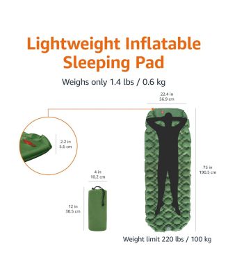 Camping Sleeping Pad Quick-inflate Foot Pump Ultralight Hiking Camping Outdoor Recreation Gear