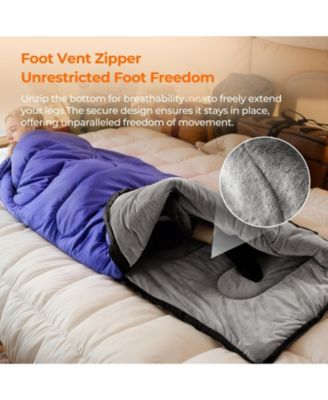 Sleeping Bag Plush Fleece Cold Weather Waterproof Portable Camping Hiking