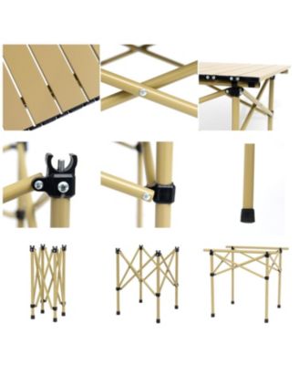 Portable Camping Table Folding Aluminum Outdoor Cooking Hiking Picnic BBQ Travel Carry Bag