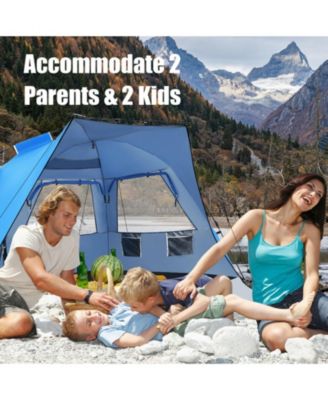 3-4 Person Pop-Up Beach Tent with UPF 50+ Protection and Front Porch
