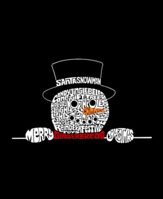 Women's Peeking Snowman Word Art Pullover Top