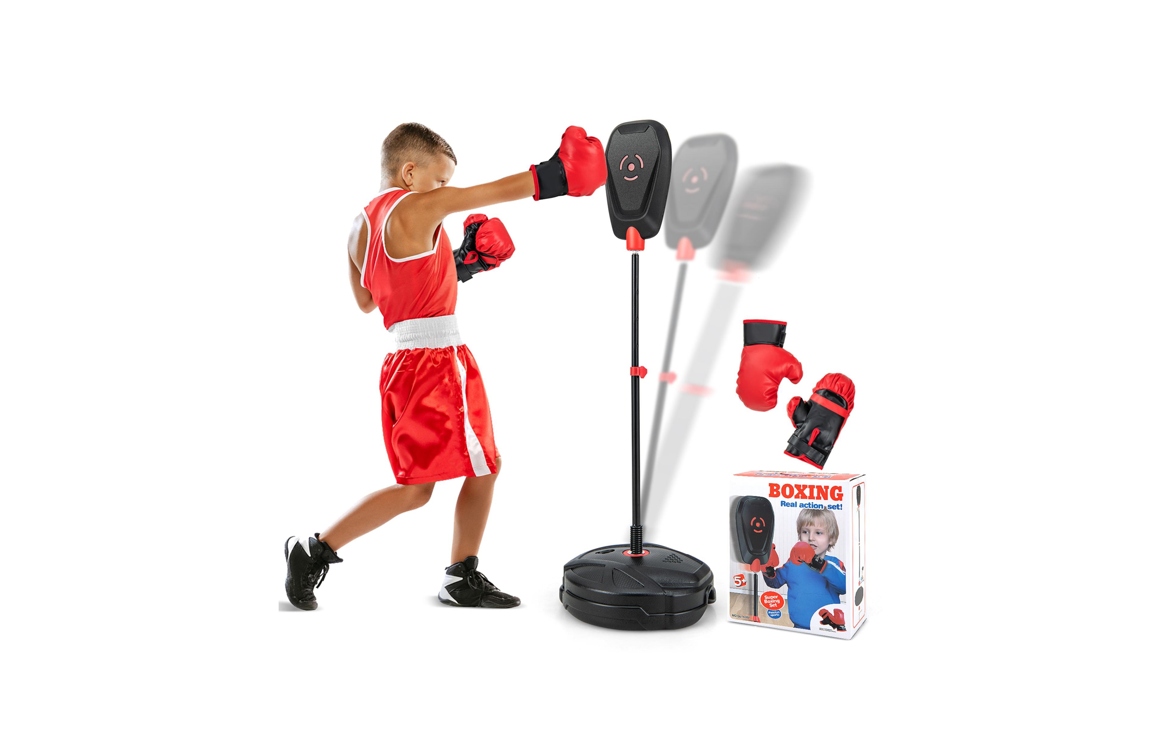 Costway Kids Punching Bag with Stand Height Adjustable Boxing Equipment with Gloves