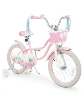 Adjustable Kids Bike with Front Basket and Streamers