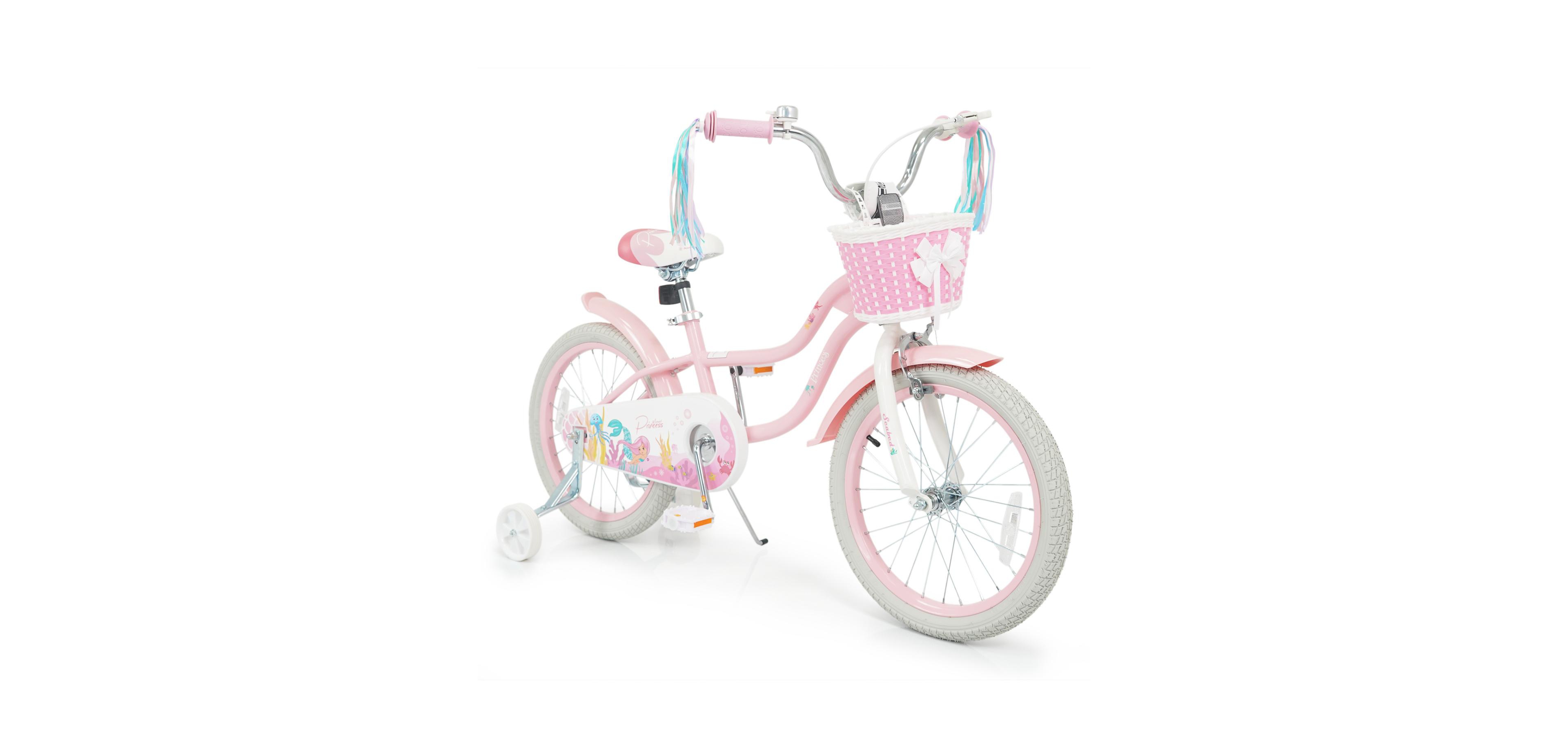 Slickblue Adjustable Kids Bike with Front Basket and Streamers