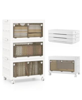 33 Gal 3-Pack Stackable Plastic Storage Bins with Lid, 21 x 13 x 35.5 in