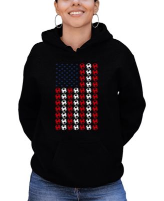 Women's Soccer Flag Word Art Hooded Sweatshirt