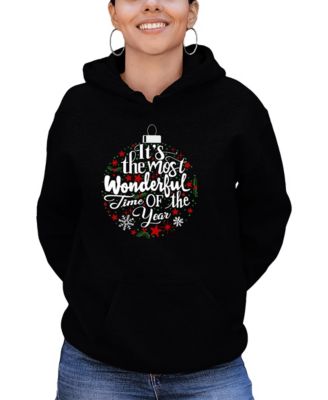 Women's Christmas Ornament Word Art Hooded Sweatshirt