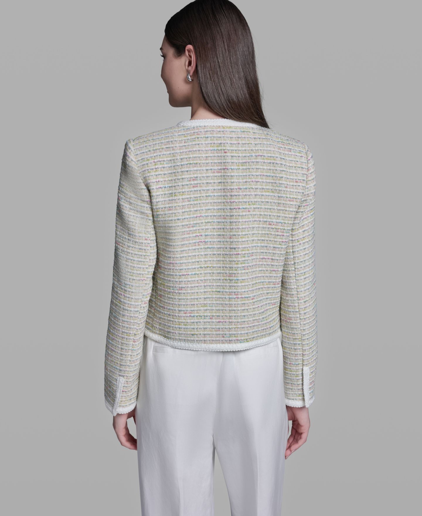 Женская куртка BCBG Crewneck Open-Front, цвет: Разноцветный — фото 4