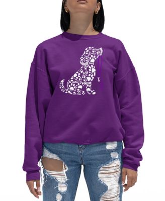 Women's Dog Leash Word Art Crewneck Sweatshirt