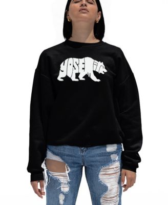 Women's Yosemite Bear Word Art Crewneck Sweatshirt