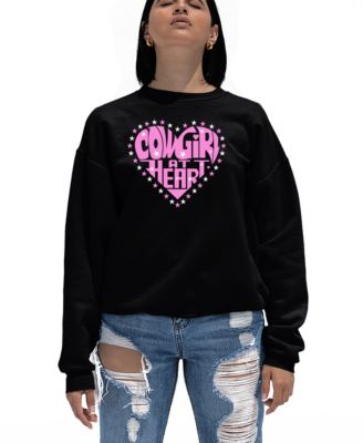 Women's Cowgirl at Heart Word Art Crewneck Sweatshirt